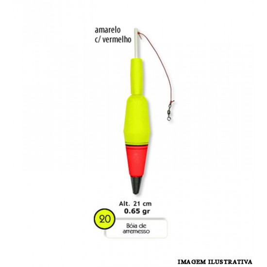 Boia Barão de Arremesso 65g - Amarelo/ Vermelho - 20