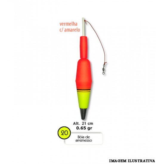 Boia Barão de Arremesso 65g - Vermelho/ Amarelo - 20