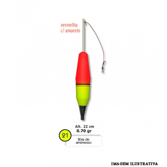 Boia Barão de Arremesso 70g - Vermelho/ Amarelo - 21