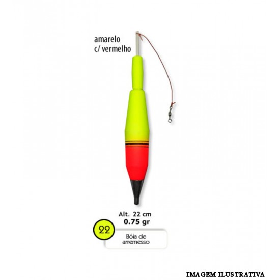 Boia Barão de Arremesso 75g - Amarelo/Vermelho - 22