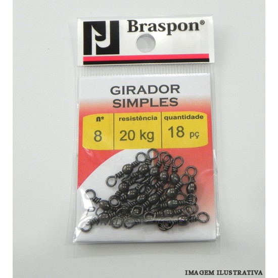 Girador Simples Braspon Nº 8 Preto C/18