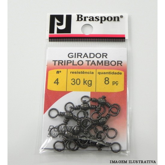 Girador Triplo Tambor Braspon Nº 4 Preto C/08