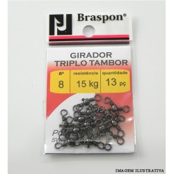 Girador Triplo Tambor Braspon Nº 8 Preto C/13