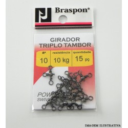 Girador Triplo Tambor Braspon Nº 10 Preto C/15