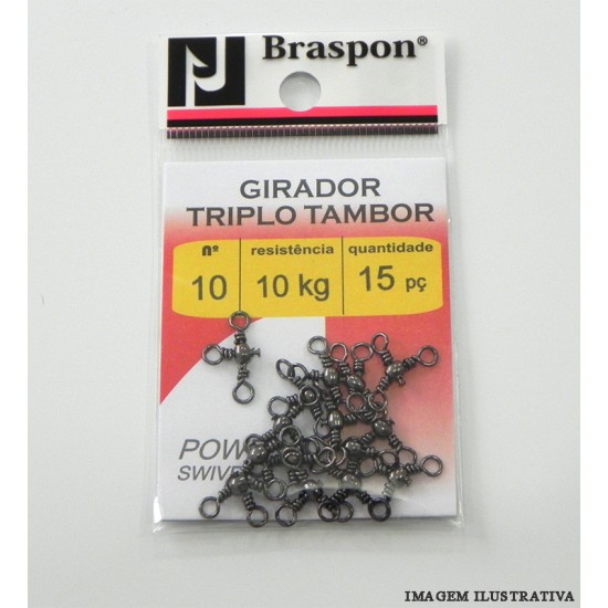 Girador Triplo Tambor Braspon Nº 10 Preto C/15