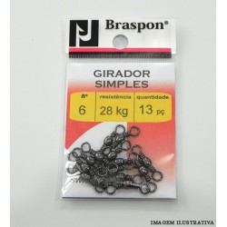 Girador Simples Braspon Nº 6 Preto C/13