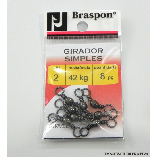 Girador Simples Braspon Nº 2 Preto C/08