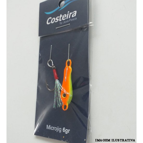 Micro Jig caolho Costeira 6g Laranja/verde – Juva Pesca