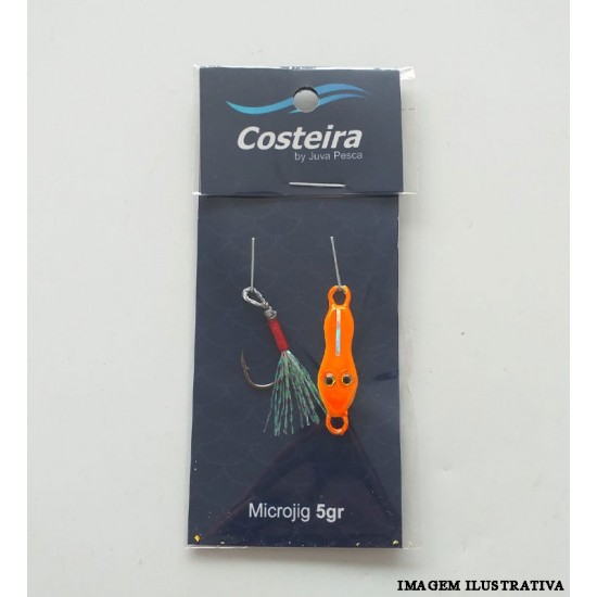 Micro jig Sapinho Costeira 5g Laranja/verde – Juva Pesca