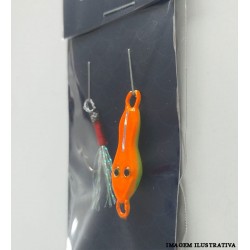 Micro jig Sapinho Costeira 5g Laranja/verde – Juva Pesca