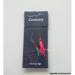 Micro jig Sapinho Costeira 5g Rosa/Branco – Juva Pesca