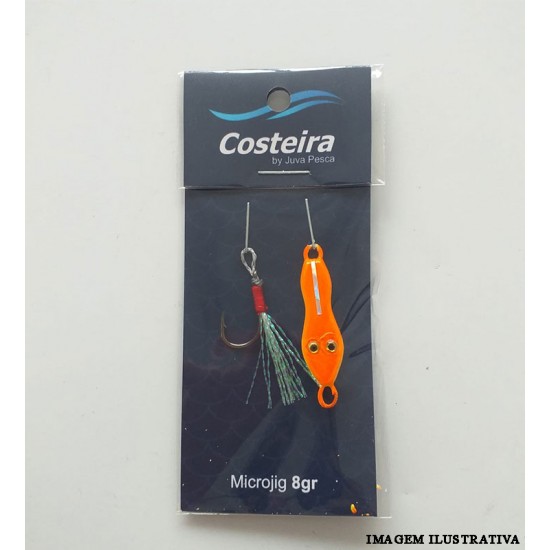 Micro jig Sapinho Costeira 8g Laranja/verde – Juva Pesca