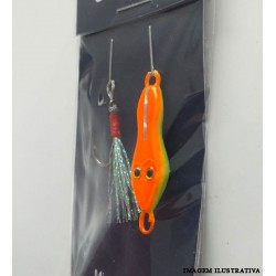 Micro jig Sapinho Costeira 8g Laranja/verde – Juva Pesca