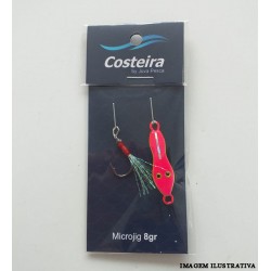 Micro jig Sapinho Costeira 8g Rosa/Verde – Juva Pesca