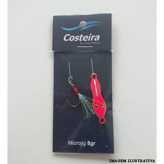 Micro jig Sapinho Costeira 8g Rosa/Verde – Juva Pesca