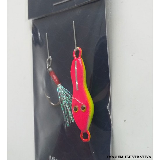 Micro jig Sapinho Costeira 8g Rosa/Verde – Juva Pesca