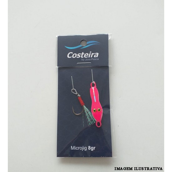 Micro jig Sapinho Costeira 8g Rosa/Braco – Juva Pesca