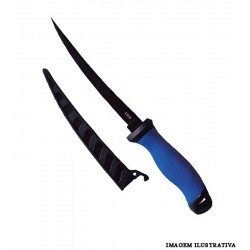 Faca Fileteira para Pesca 6,5" Lumis Azul (Modelo FF-15) com Bainha - Lumis
