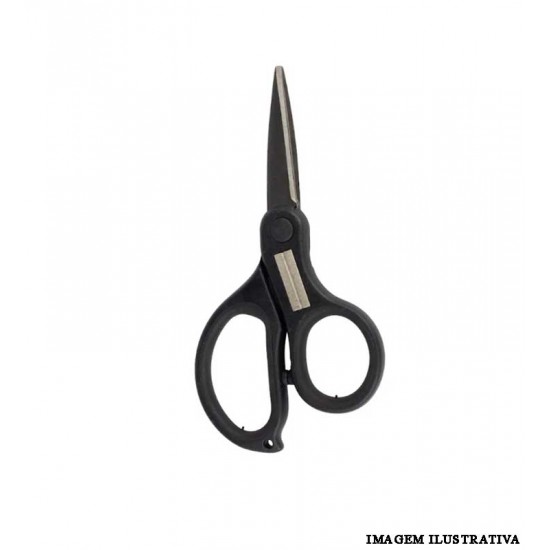 Tesoura Lumis De Linha Multifilamento 14cm C/ Placa Afiadora Preto