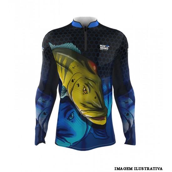 Camiseta Masculina 2021 Tucunaré Azul 1 GG - Mar Negro Camiseta Masculina 2021 Tucunaré Azul 1 GG - Mar Negro