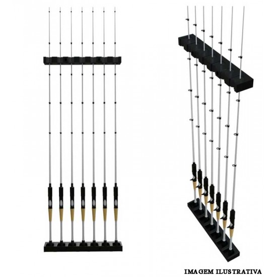Suporte para Varas Mar Negro Rack 7 Organizador de Parede