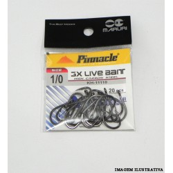 Anzol 3x Live Bait Nº 1/0 c/20 – Pinnacle