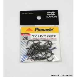 Anzol 3x Live Bait Nº 2/0 c/20 – Pinnacle