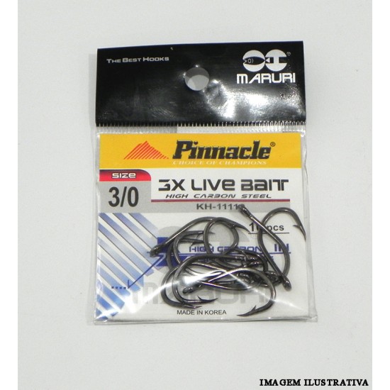 Anzol 3x Live Bait Nº 3/0 c/10 – Pinnacle Anzol 3x Live Bait Nº 3/0 c/10 – Pinnacle