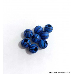 Miçanga Basquete Azul 6mm - c/8