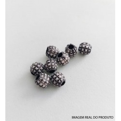 Miçanga Mini Abacaxi 6mm Preta - c/8