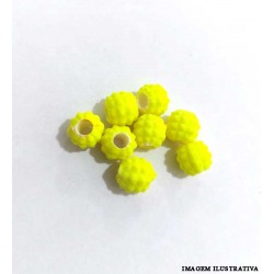 Miçanga Mini Abacaxi 6mm Amarelo Fluorescente - c/8