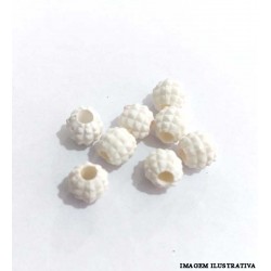 Miçanga Mini Abacaxi 6mm Branca - c/8