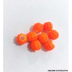 Miçanga Mini Abacaxi 6mm Laranja Fluorescente - c/8