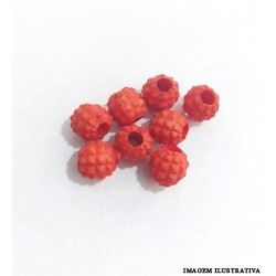 Miçanga Mini Abacaxi 6mm Vermelha - c/8