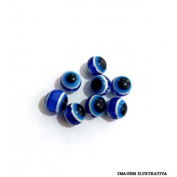Miçanga Olho Grego Azul 6mm - c/8
