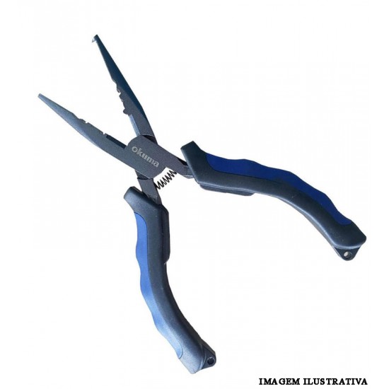 Alicate de bico Okuma 6" Multifuncional Split Ring Pliers - 17cm - Cabo emborrachado