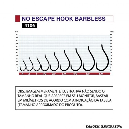 OWNER BARBLESS NO ESCAPE HOOK size 3/0 Black chrome