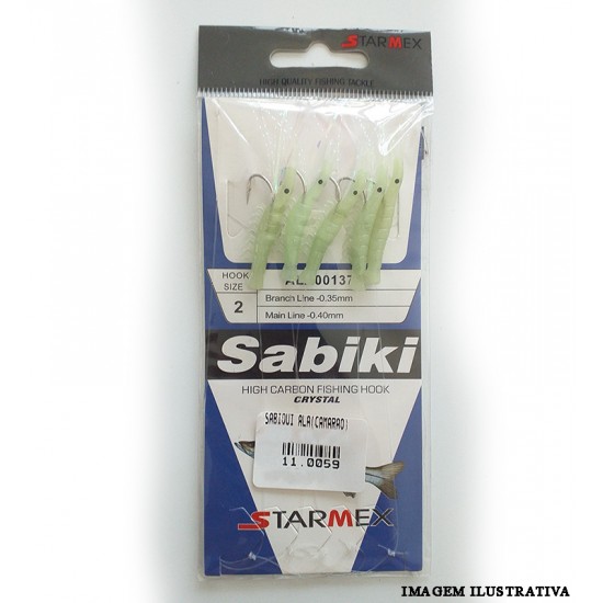 Sabiki Nº 2 Camarão Verde/Glow ALA00137- Starmex