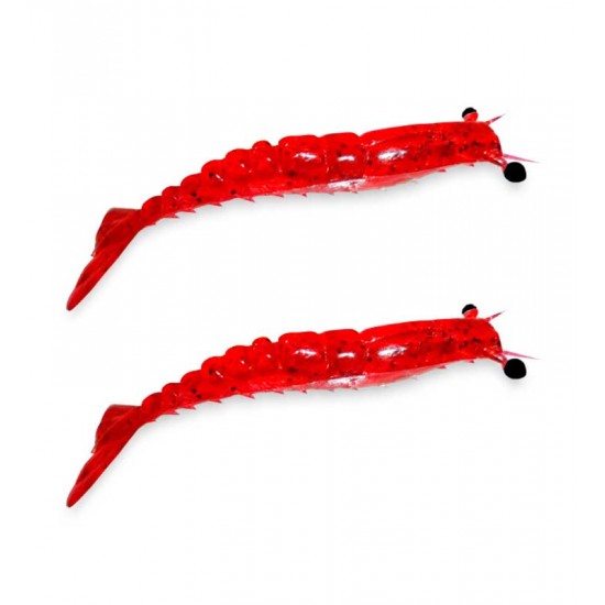 Camarão Maré Articulado 9cm 5g c/2un cor Vermelho