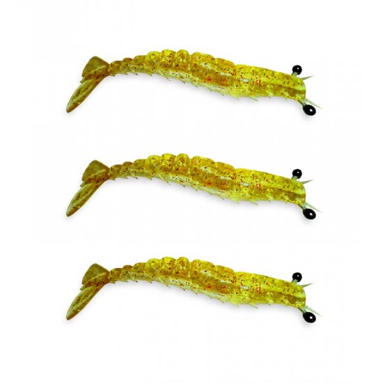 Camarão Maré Ninja Nano Articulado 5cm c/3un cor Chá