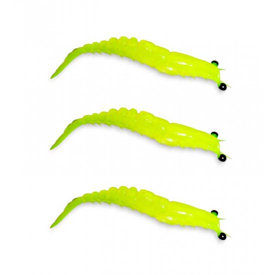 Camarão Maré Ninja Nano Articulado 5cm c/3un cor Verde Limão