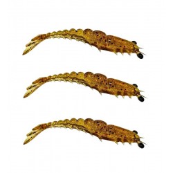 Camarão Maré Ninja Nano Articulado 5cm c/3un cor Chá Red