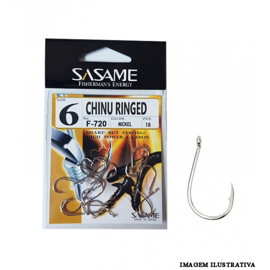 Anzol Sasame Chinu Ringed F-720 Nº6 - 18un